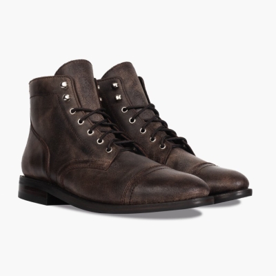 Brown Thursday Boots Captain Men's Lace-Up Boots | UK5903IZR