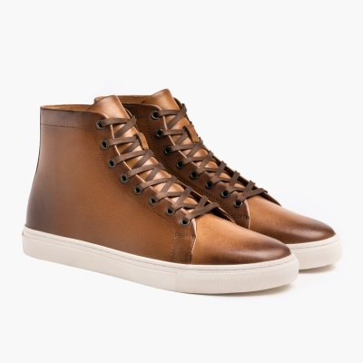 Brown Thursday Boots Premier Men's High Top Sneakers | UK4987KXH