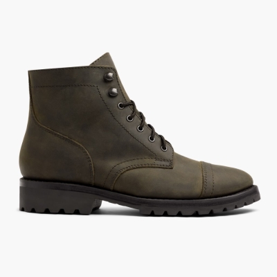 Olive Thursday Boots Captain Men's Lace-Up Boots | UK0263YJB